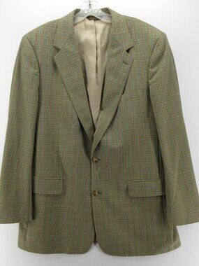 VINTAGE Brooks Brothers Sport Coat 44 Long Blazer Pure Wool Plaid *